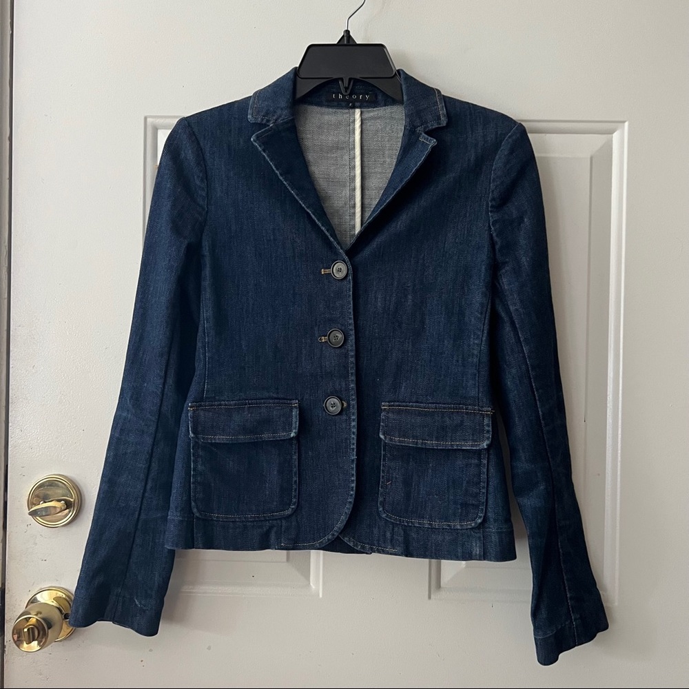 Theory Denim Blazer Jacket - Picture 4 of 10
